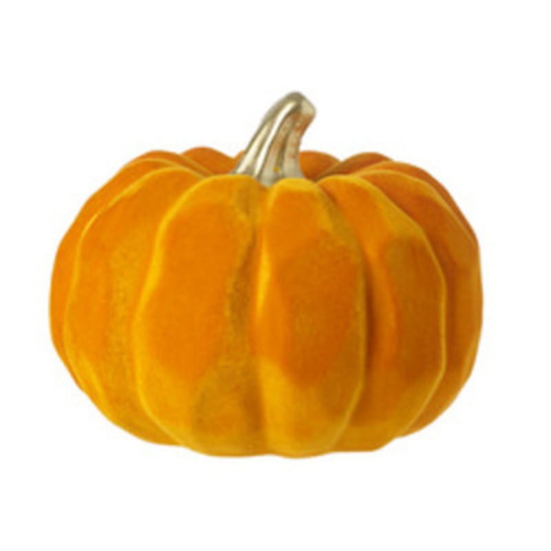 Add some luxury touches to your home with this large orange and gold ceramic velvet coated pumpkin in a rich orange colour to create a luxury Halloween or autumnal scheme. Size: 17.2 x 17.2 x 13 cm